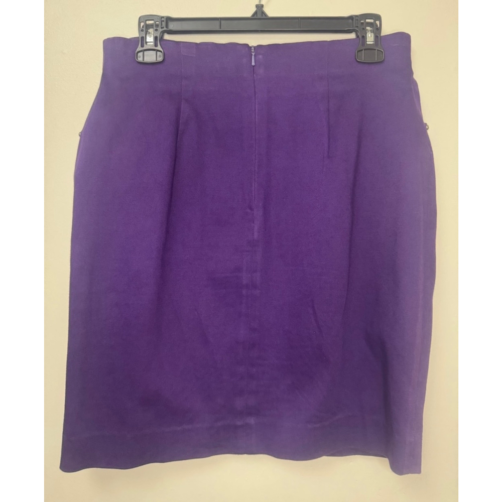 Women's Christian Dior Purple Pencil Cotton Skirt Size 6 - Picture 3 of 9